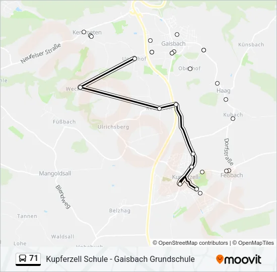 Buslinie 71 Karte