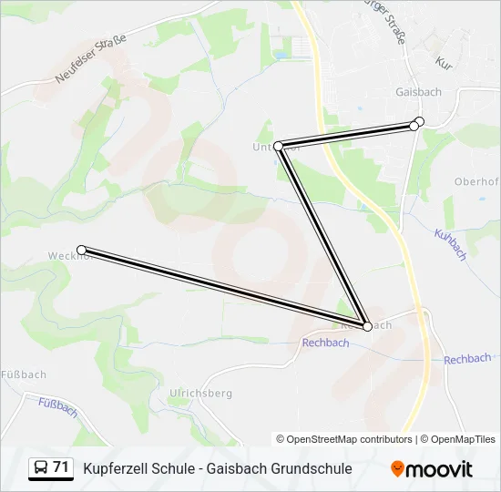 71 Bus Line Map