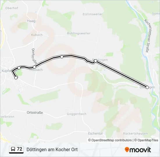 72 Bus Line Map