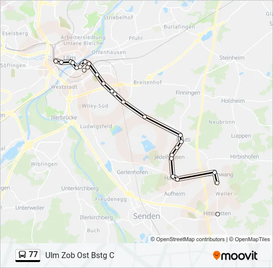 77 Bus Line Map