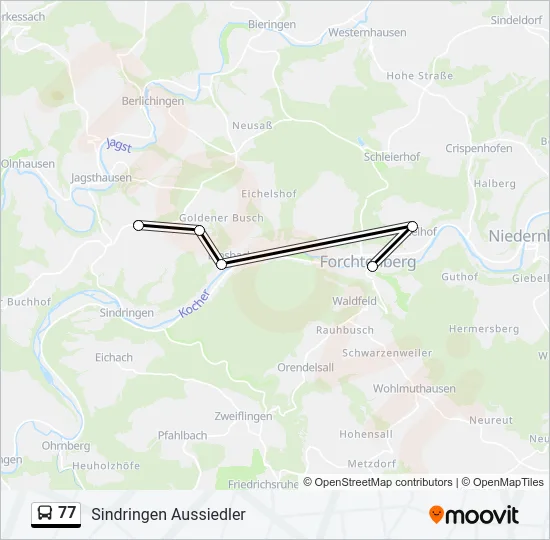 77 Bus Line Map