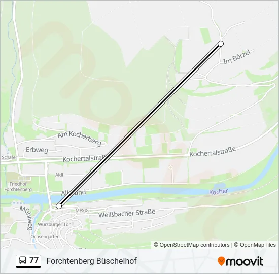 77 Bus Line Map