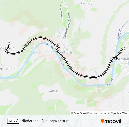 77 Bus Line Map
