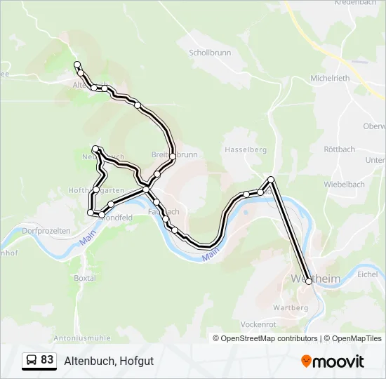 83 Bus Line Map