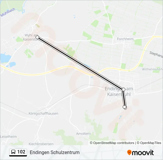 102 Bus Line Map