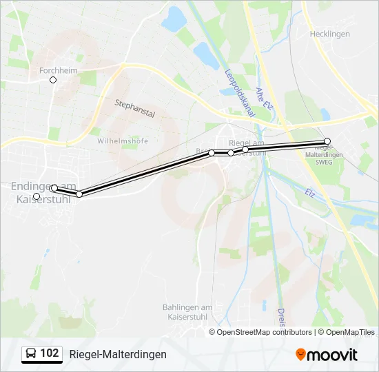 102 Bus Line Map
