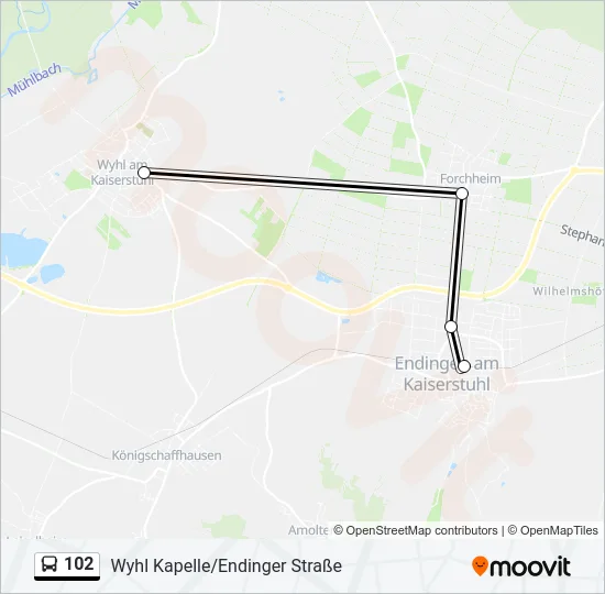 102 Bus Line Map