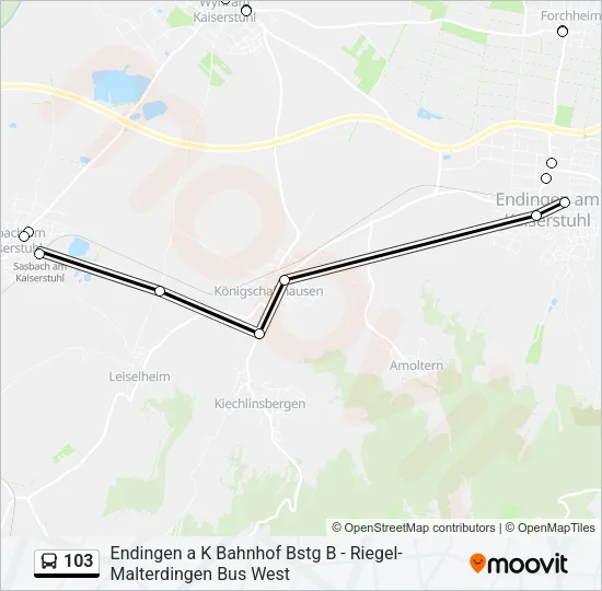 103 Bus Line Map
