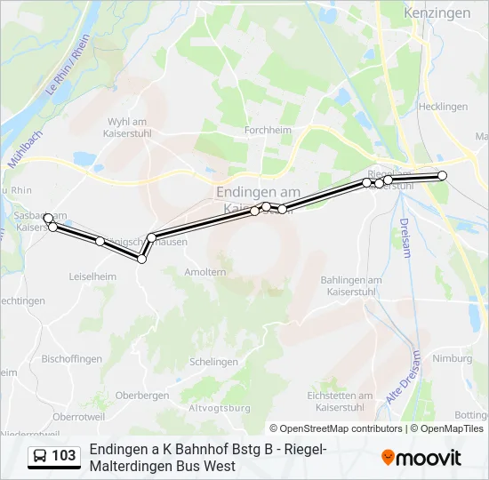 103 Bus Line Map