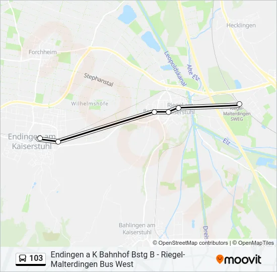 103 Bus Line Map
