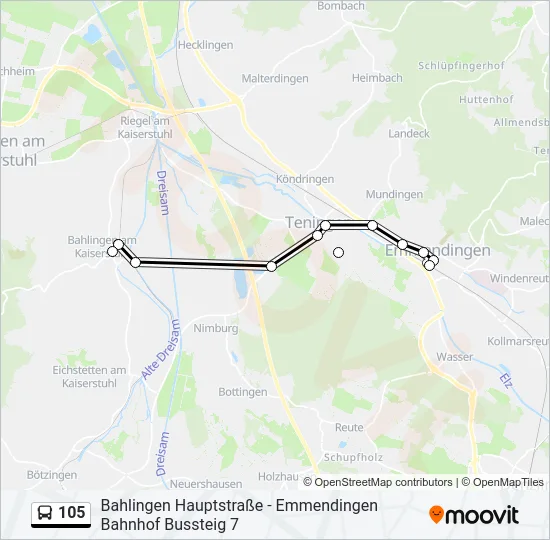 105 Bus Line Map