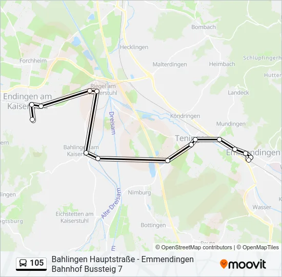 105 Bus Line Map