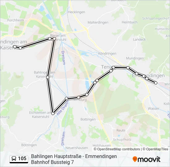 105 Bus Line Map