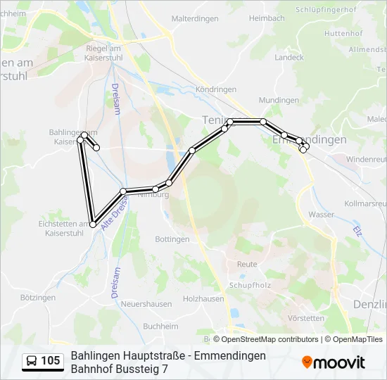 105 Bus Line Map