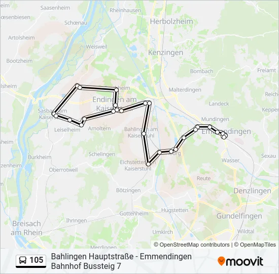105 Bus Line Map
