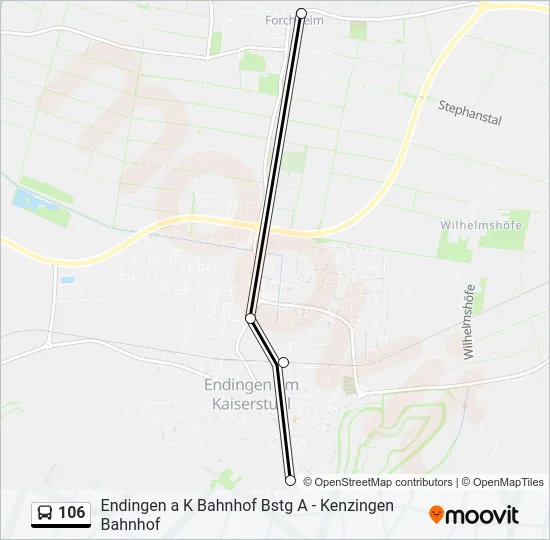 106 Bus Line Map