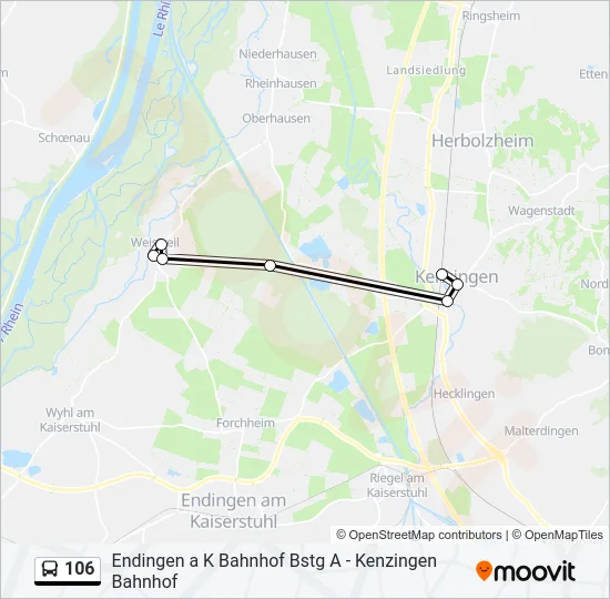 106 Bus Line Map