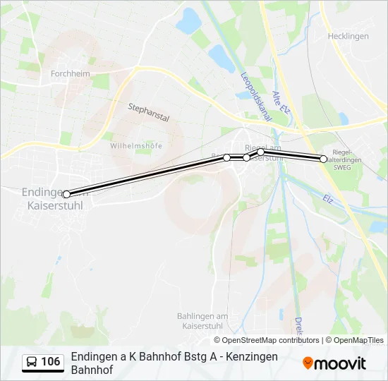 106 Bus Line Map