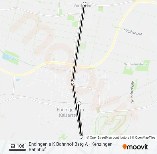 106 Bus Line Map