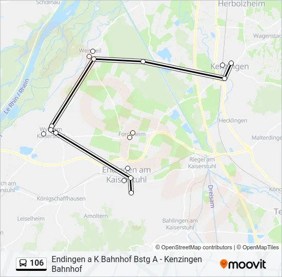106 Bus Line Map