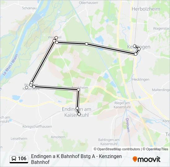 106 Bus Line Map