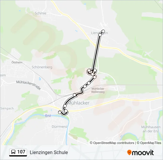 107 Bus Line Map