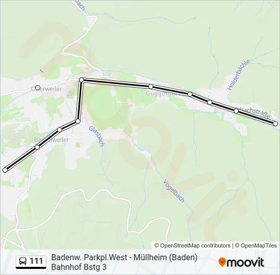 111 Bus Line Map