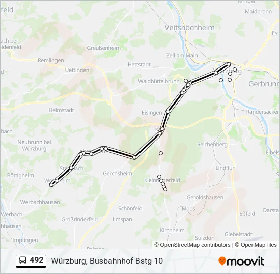 492 Bus Line Map