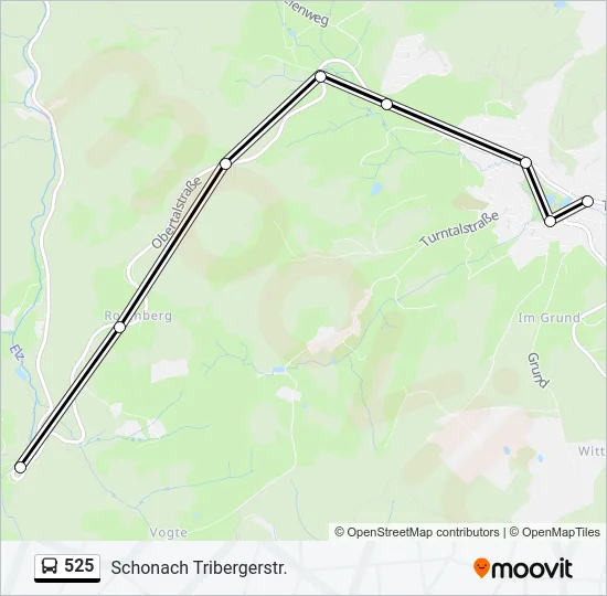 525 Bus Line Map