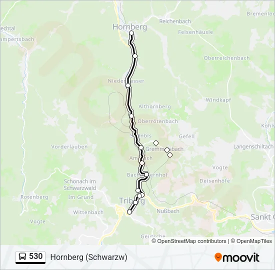530 Bus Line Map