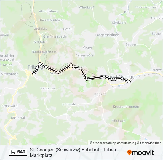 540 Bus Line Map