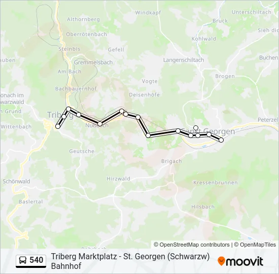 540 Bus Line Map