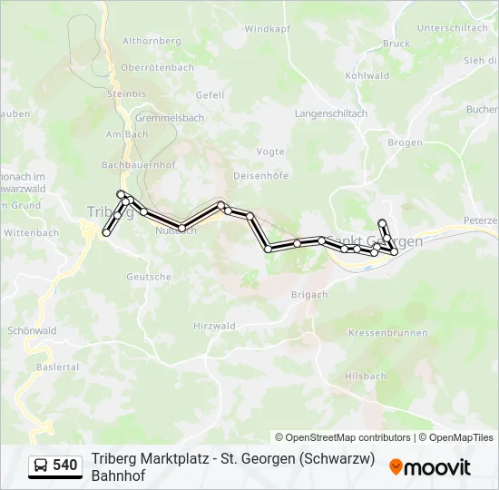 540 Bus Line Map