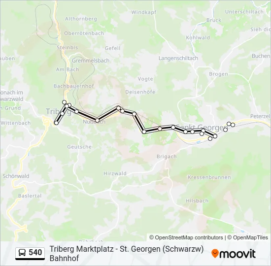 540 Bus Line Map
