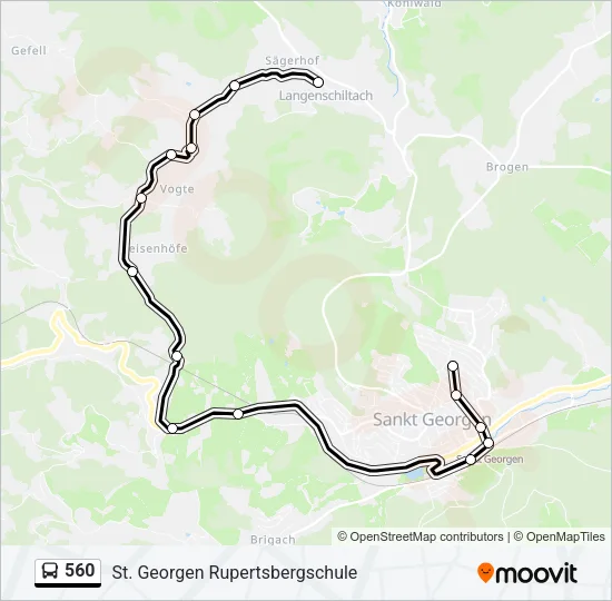 560 Bus Line Map