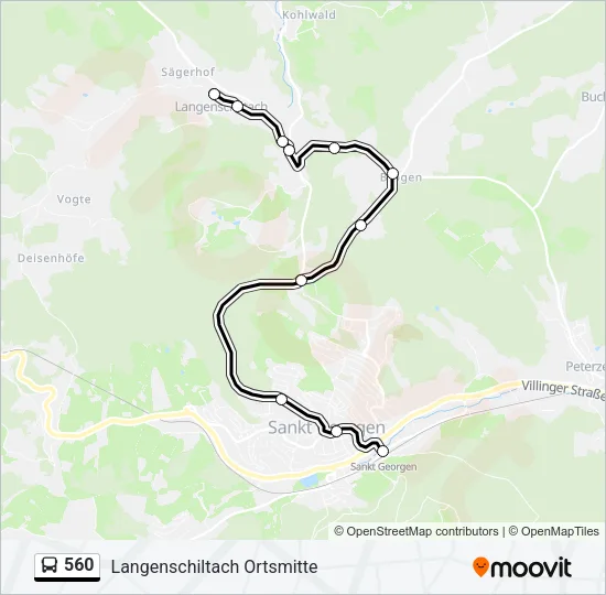560 Bus Line Map