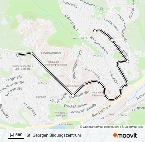 560 Bus Line Map