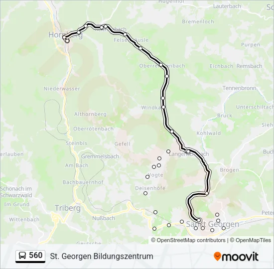 560 Bus Line Map