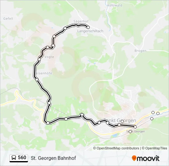 560 Bus Line Map