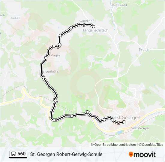 560 Bus Line Map