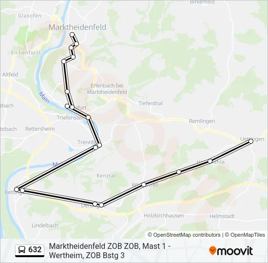 Buslinie 632 Karte