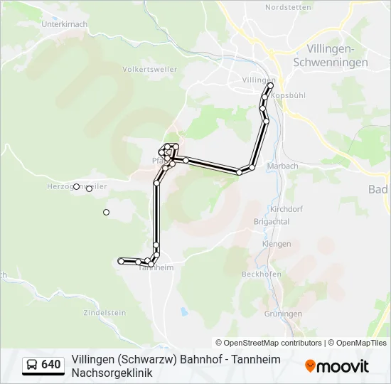 640 Bus Line Map
