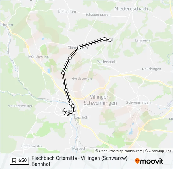 650 Bus Line Map