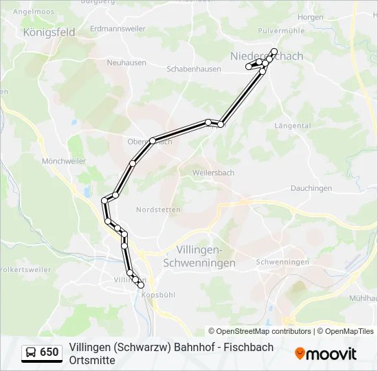 650 Bus Line Map