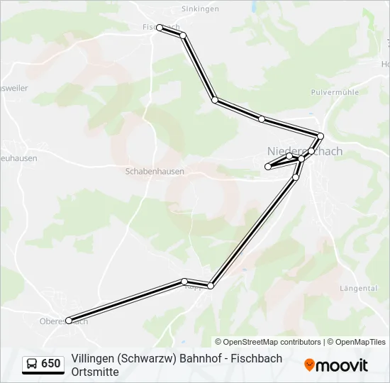650 Bus Line Map