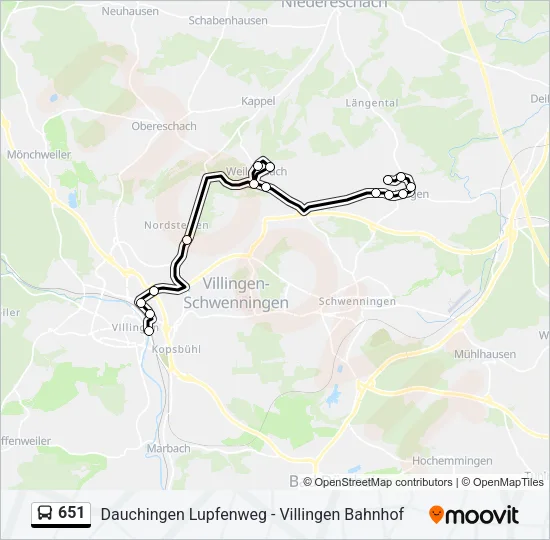 651 Bus Line Map