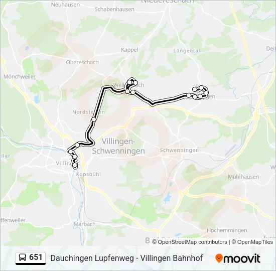 651 Bus Line Map