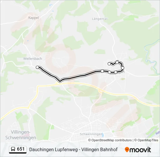 651 Bus Line Map