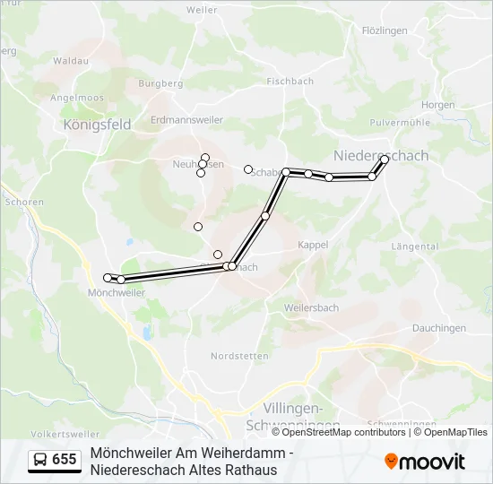 655 Bus Line Map