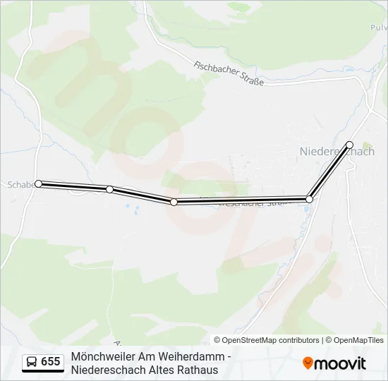 655 Bus Line Map